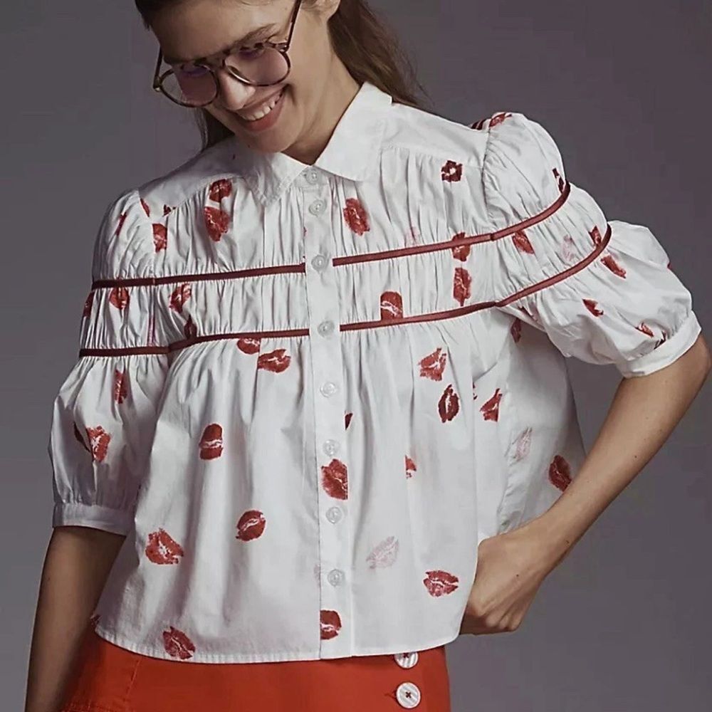 Anthropologie Maeve Puff Sleeve Floral Peplum Blouse
A27